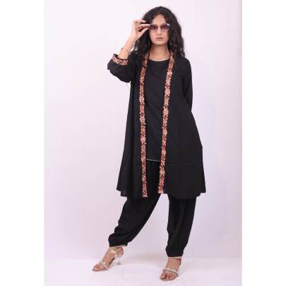 3 Piece Embroidered Jacket Set