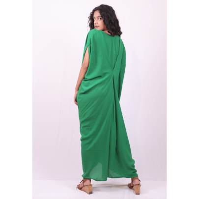 Floral brooch Draped Kaftan Dress
