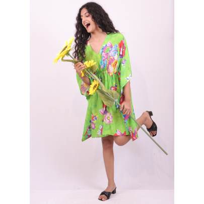 Floral Printed Short Kaftan