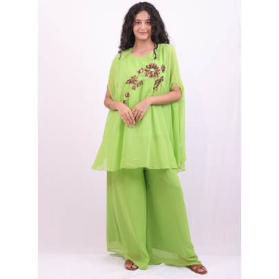 Georgette Handwork Designer Kaftan with Pant 
