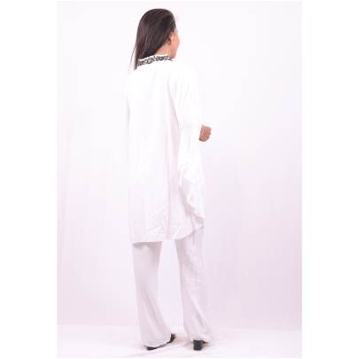Rayon Kaftan with Pant     Embroidered Neck