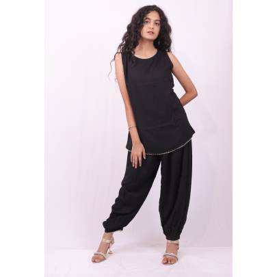 Sleeveless Top with Dhoti Pant Co ord Set