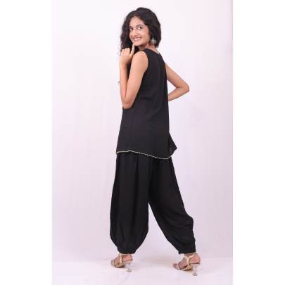 Sleeveless Top with Dhoti Pant Co ord Set