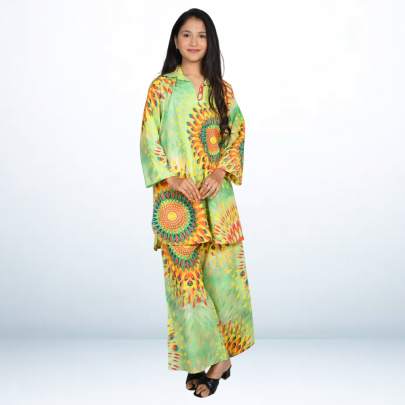 100    cotton printed Kurta Pant Cord set