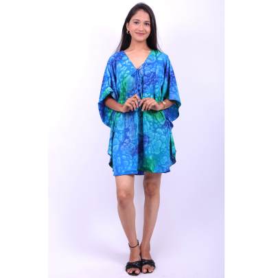 Abstract Lace up Kaftan tunic