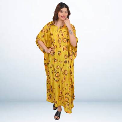 Abstract Print Long Kaftan 