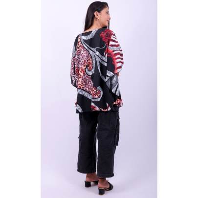 Abstract Print Short Kaftan Tunic