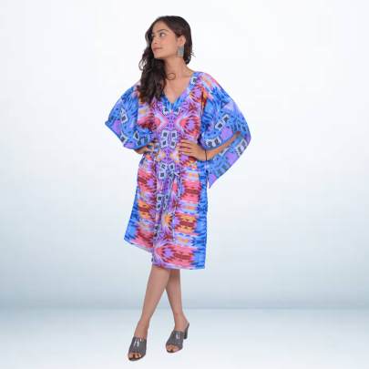 Allover Printed Short Tunic Kaftan