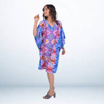 Allover Printed Short Tunic Kaftan