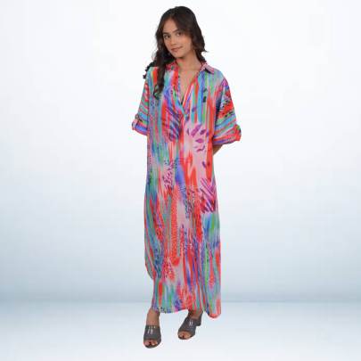 Amazing Printed Long Kaftan Dress