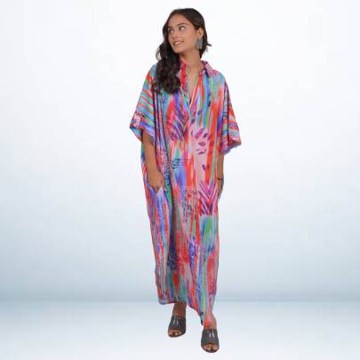 Amazing Printed Long Kaftan Dress
