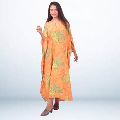 Animal Print Kaftan Dress 
