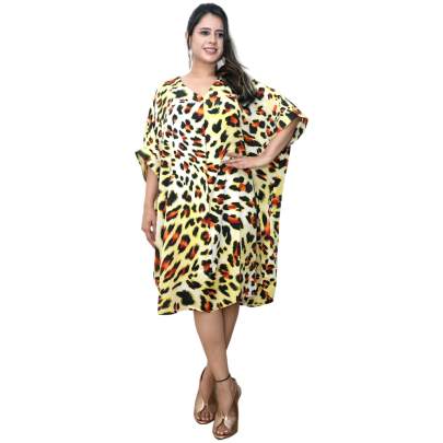 Animal Print Kaftan  Yellow 