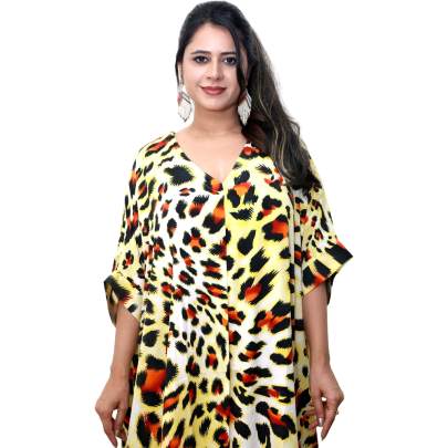 Animal Print Kaftan  Yellow