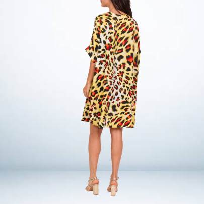 Animal Print Kaftan  Yellow