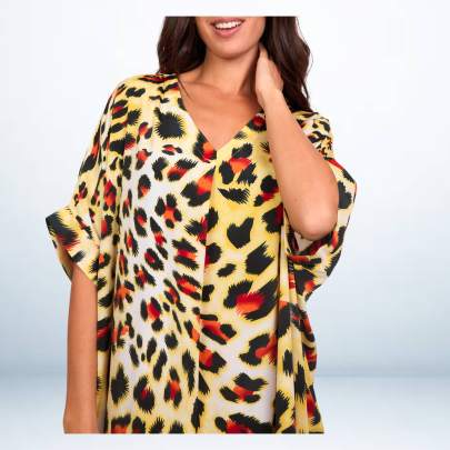 Animal Print Kaftan  Yellow