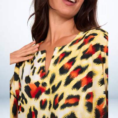 Animal print short kaftan Cover up