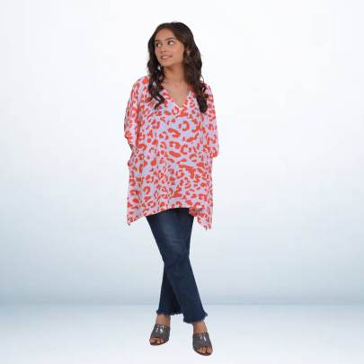 Animal Printed Short Tunic Kaftan