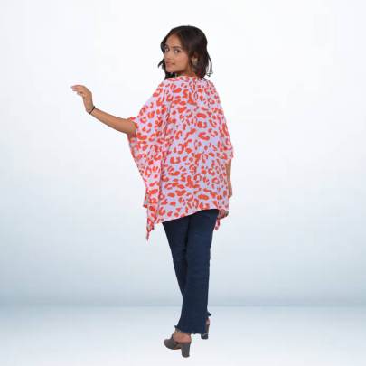 Animal Printed Short Tunic Kaftan