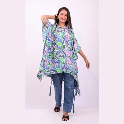 Animal Skin Printed Short Kaftan