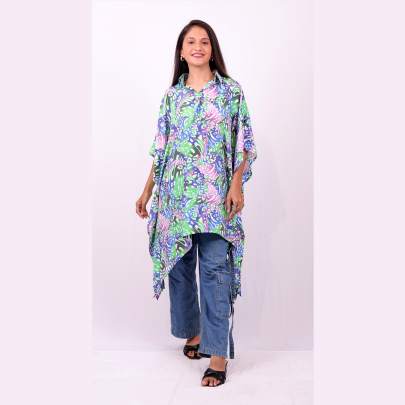 Animal Skin Printed Short Kaftan