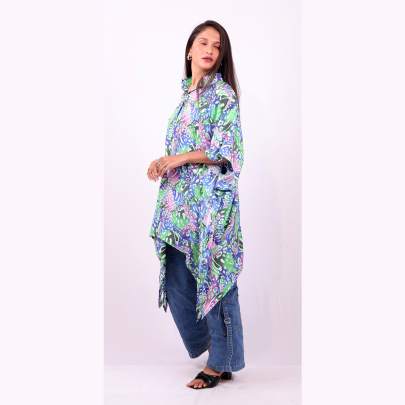 Animal Skin Printed Short Kaftan