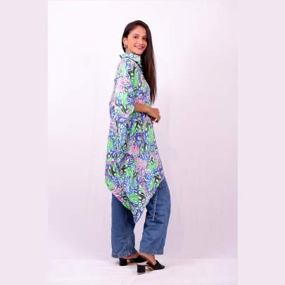 Animal Skin Printed Short Kaftan