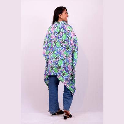 Animal Skin Printed Short Kaftan