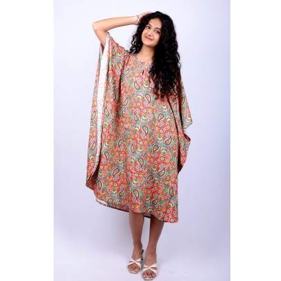 Arabesque Print Midi Kaftan
