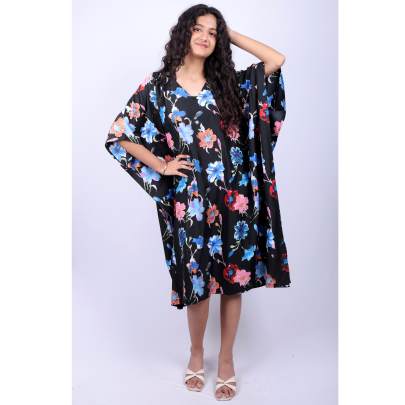 Black Blossom Midi Kaftan