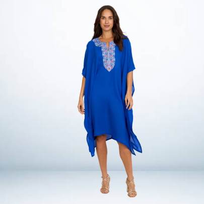 Blue Embroidery Kaftan 