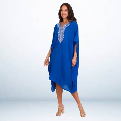 Blue Embroidery Kaftan
