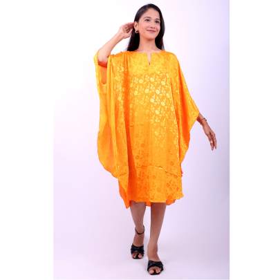 jacquard Floral Mid Length Kaftan 