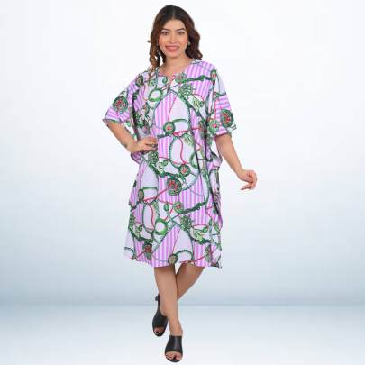 Chain Bloom Short Kaftan