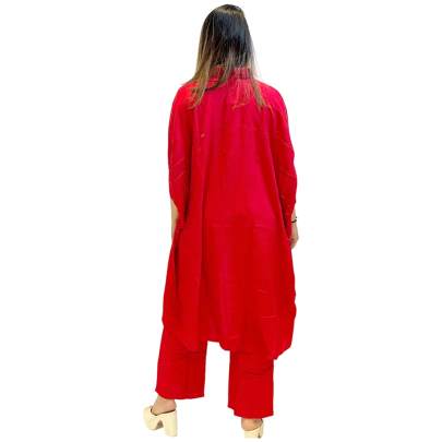 Collar Neck Button Down Kaftan Pant Set