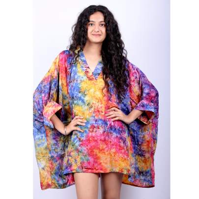 Color Splash Tie Dye Kaftan Tunic