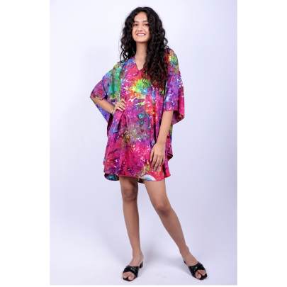Cosmic Burst Tie Dye Kaftan Tunic