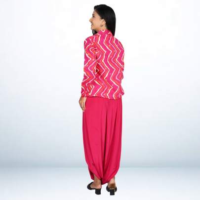 Cotton Blazer Style Top Dhoti Skirt