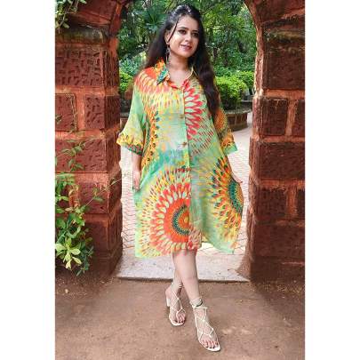 Cotton Printed Oversized Shirt