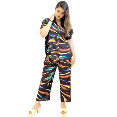 Cotton Sparkling Print Black Co-ord Set