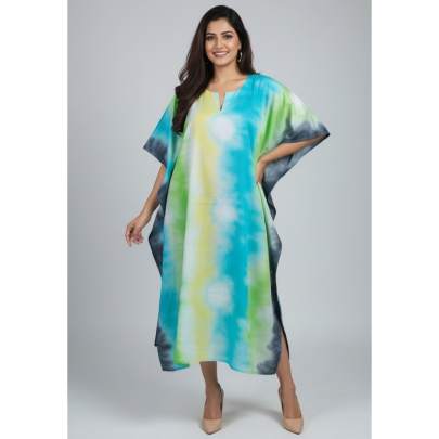 Cotton Tie-Dye Kaftan for Women Free Size