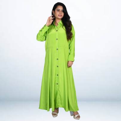Crepe Silk Long Kurta Dress