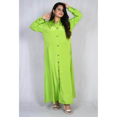 Crepe Silk Long Kurta Dress