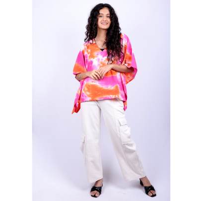 Crumple Tie Dye Kaftan Tunic
