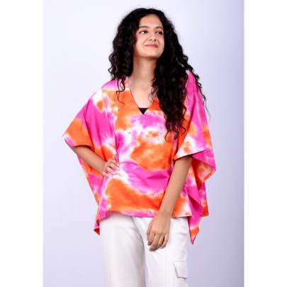 Crumple Tie Dye Kaftan Tunic