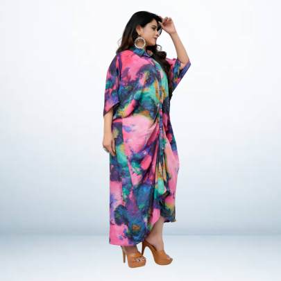 Designer Tie Dye Long Kaftan Dress