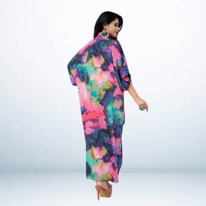 Designer Tie Dye Long Kaftan Dress