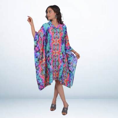 Digital Printed Short Kaftan Caftan