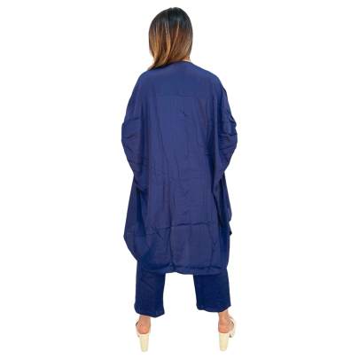 Embellished High Low Style Kaftan Pant Navy Blue