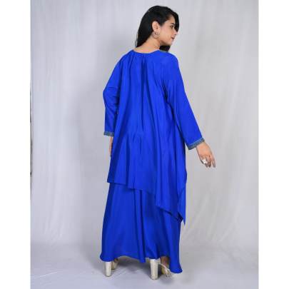 Embellished V Neck A Line Kurta Pant Set